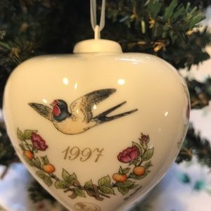 Heart Shaped '97 German Porcelain Ornament